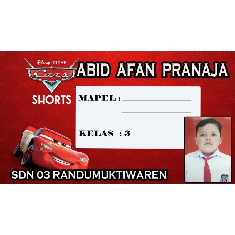 

stiker mata pelajaran isi 10pcs, free desain
