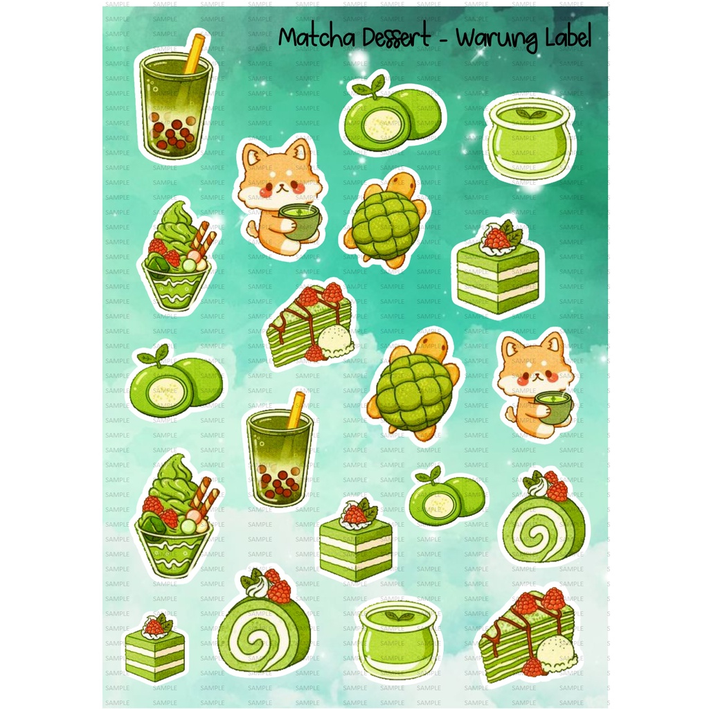 

Sticker matcha dessert - sticker deco - bullet jurnal - sticker lucu - sticker murah - bujo - sticker anti air