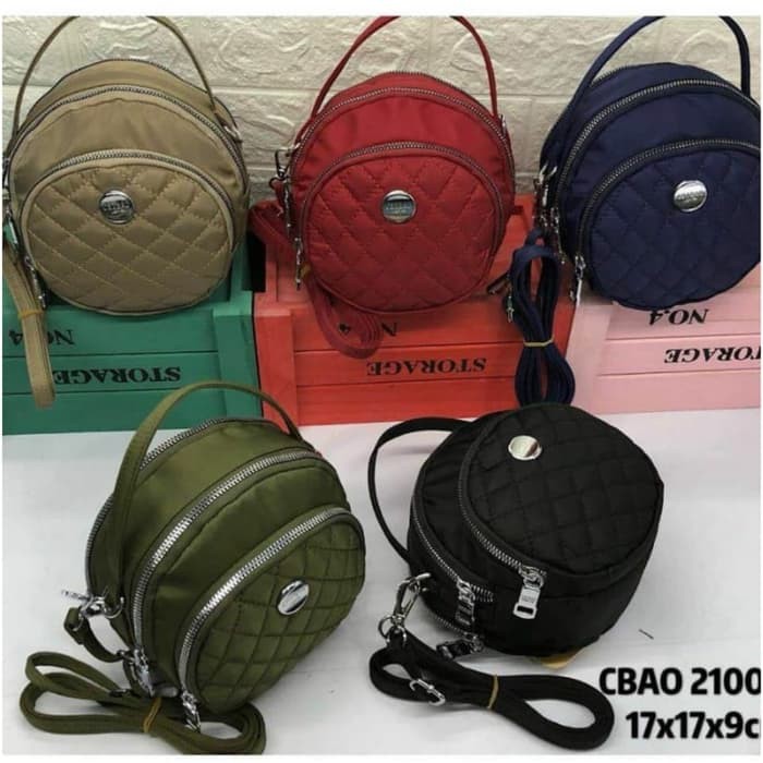 CB2105 Tas Chibao Tas Selempang Wanita Import Chibao Bordir - Biru