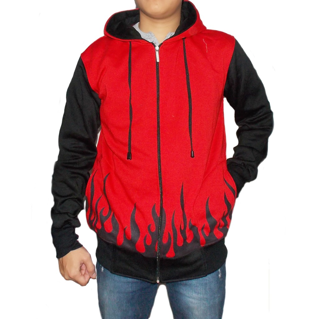 Jaket Naruto Yondaime Hokage Merah - Sweater Hoodie Pria - Jaket Hokage Konoha Merah - Jaket Anak