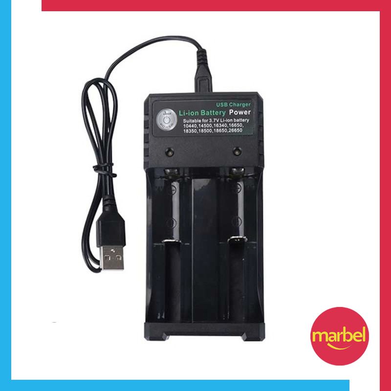 Charger Baterai Senter 18650 2 Slot Colokan Micro USB BH-042100