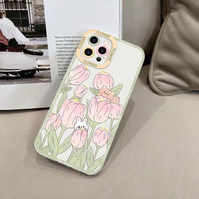 Soft Case Silikon TPU Transparan Motif Bunga Untuk IPhone 14 13 12 Pro Max 11 8 7 6S Plus XS XR X Mini