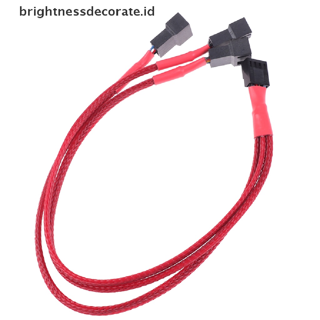 [birth] 1Pc Red Computer Fan Line 1 To 3 Way 4Pin PWM Fan HUB Hub Fan Extension Cable [ID]