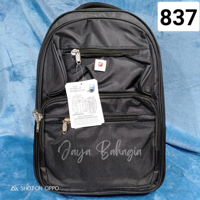 RANSEL LAPTOP JUMBO POLO INTERCLUB 20 INCH HITAM BESAR TAS SEKOLAH KULIAH KERJA PRIA