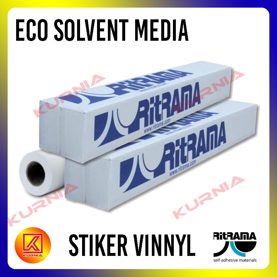 

Stiker vinyl Ritrama / Vinnyl Eco Solvent / putih polos L = 126 cm X 50 M