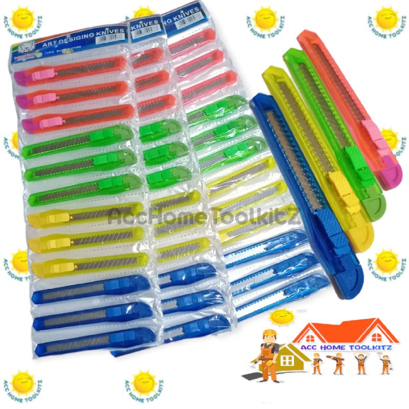 Pisau Cutter Plastik Kecil / Pemotong Kertas / Pisau Cutter Mini