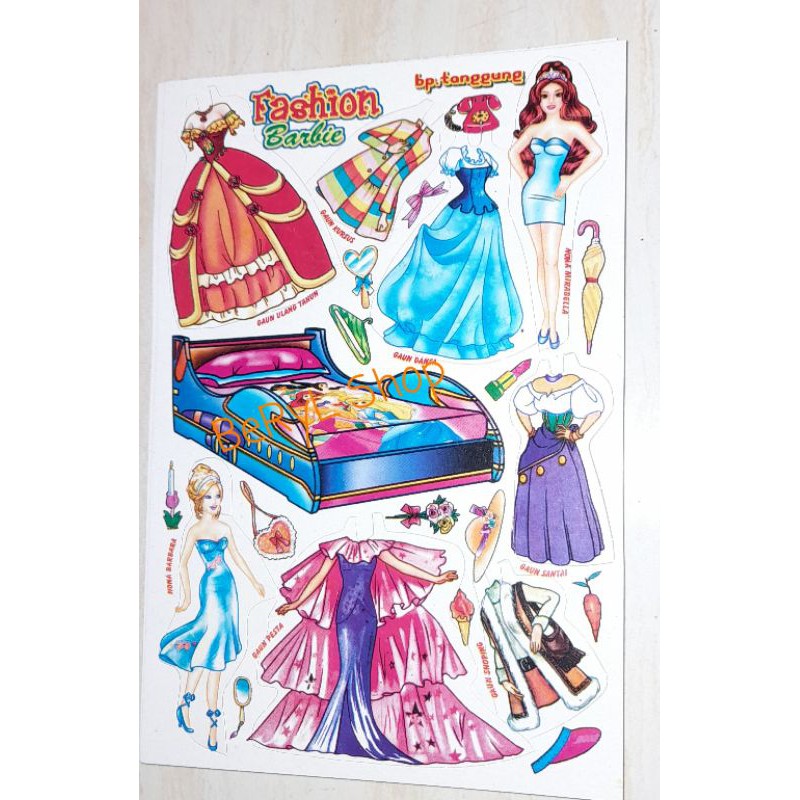 Orang orangan kertas BP bongkar pasang gambar barbie
