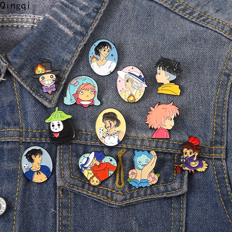 Bros Pin Enamel Desain Kartun Anime Ponyo Howl Sofia Untuk Anak