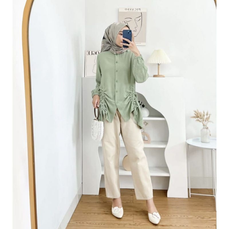 KEMEJA SERUT CRINKLE AIRFLOW - BLOUSE SERUT AIRFLOW - LOCANA MEGAN BLOUSE