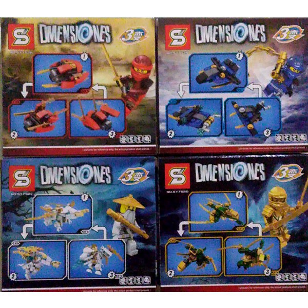 LEGO BRICK SY 752A-D NINJA DMENSIONES SET ISI 4