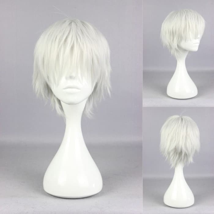 Rambut Palsu Aksesoris Wig Base Pedek Anime Cowok | Male Kaneki Ken White Murah Kecanti OBGA10165