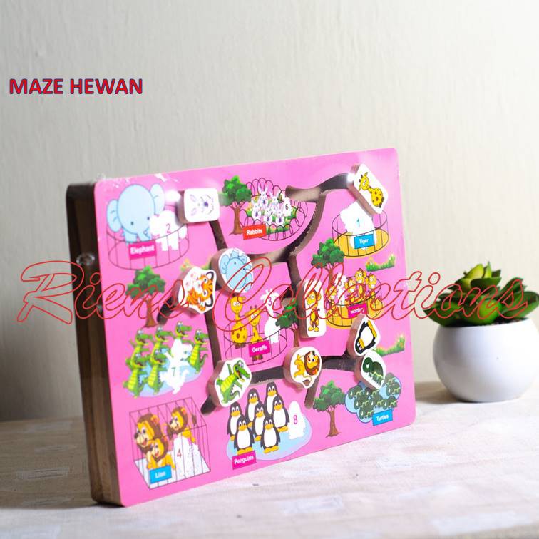 MAINAN EDUKASI. MAINAN ANAK. PUZZLE KAYU. PASEL KAYU. MAZE. Riens Collections