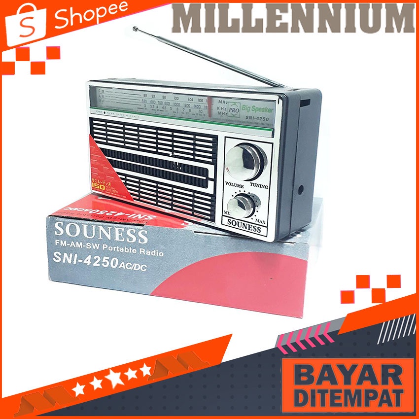 RADIO PORTABLE SOUNESS AM FM MODEL JADUL RADIO BATERAI/LISTRIK