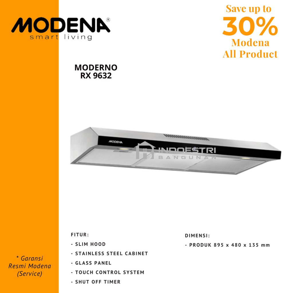 Slim Hood Modena RX 9632 / Cooker Hood Modena RX 9632 Moderno (90 cm)
