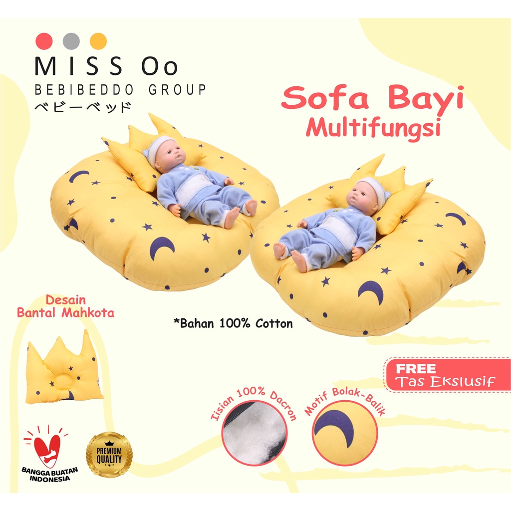 Sofa bayi / baby launger FREE bantal mahkota bayi dan tas