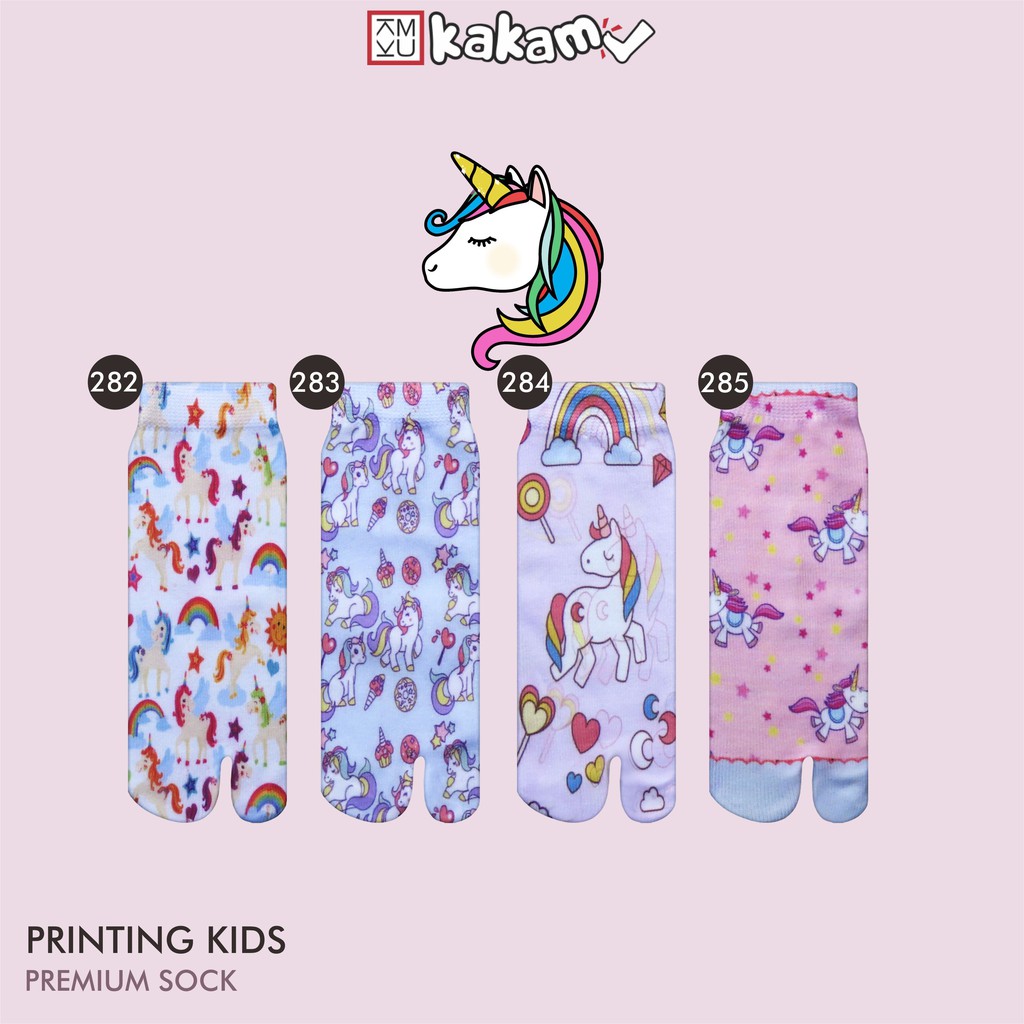 Kaos Kaki Jempol Anak Printing Karakter Unicorn, Hello Kitty 15