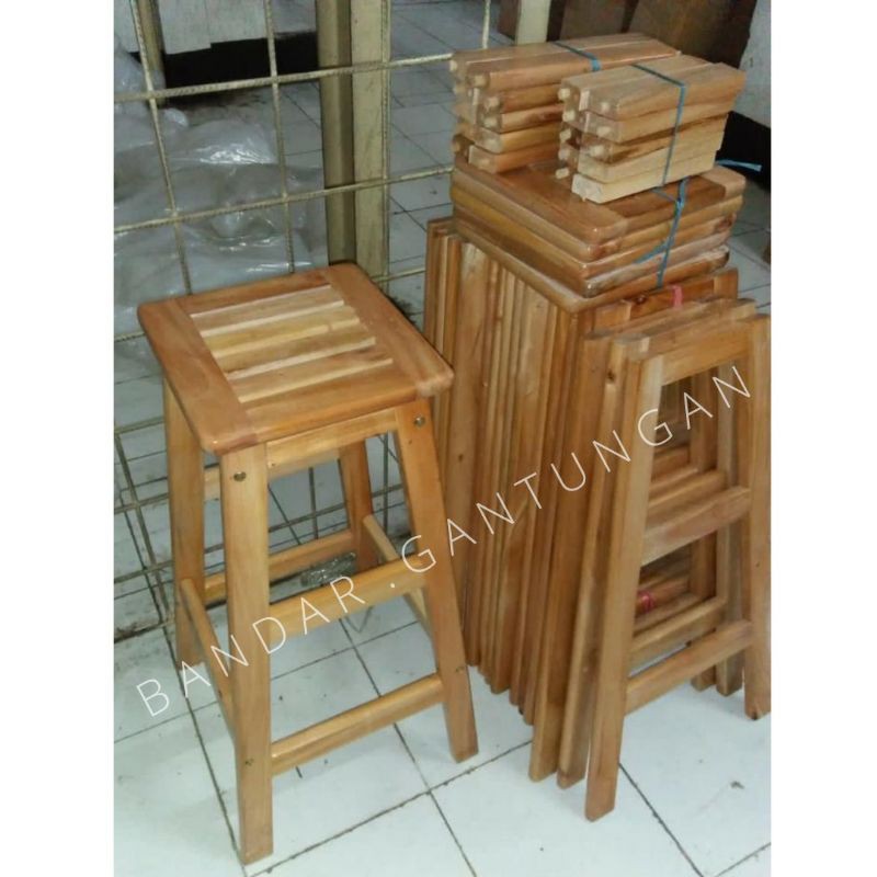 Bangku Kursi Kayu Tinggi / Kursi Counter / Kursi Baso / Kursi Bar / Kursi Cafe (BH)