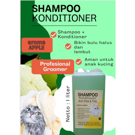 Shampoo conditioner 2in1/anti kutu/anti jamur/anti rontok khusus kucong dan anjing