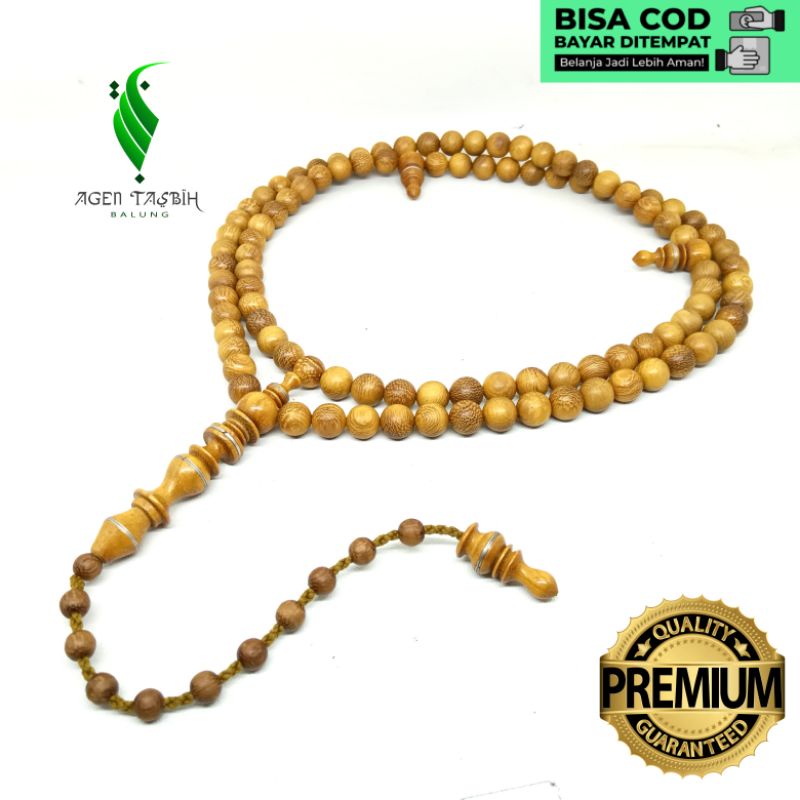 Tasbih Kayu Galih Kelor Emas Super Antik Size 9mm