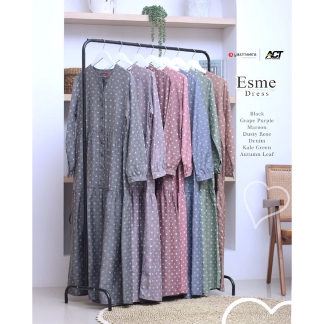 esme dress by yasmeera gamis katun
