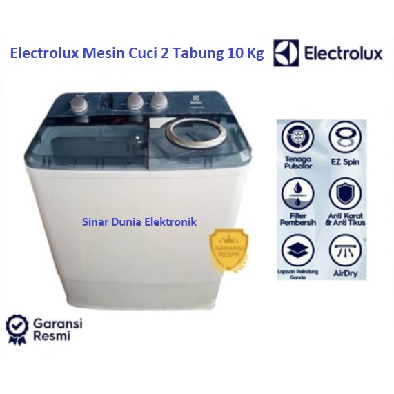 Electrolux Mesin Cuci 2 Tabung 10Kg EWS-11262 EWS 11262 Twin Tube