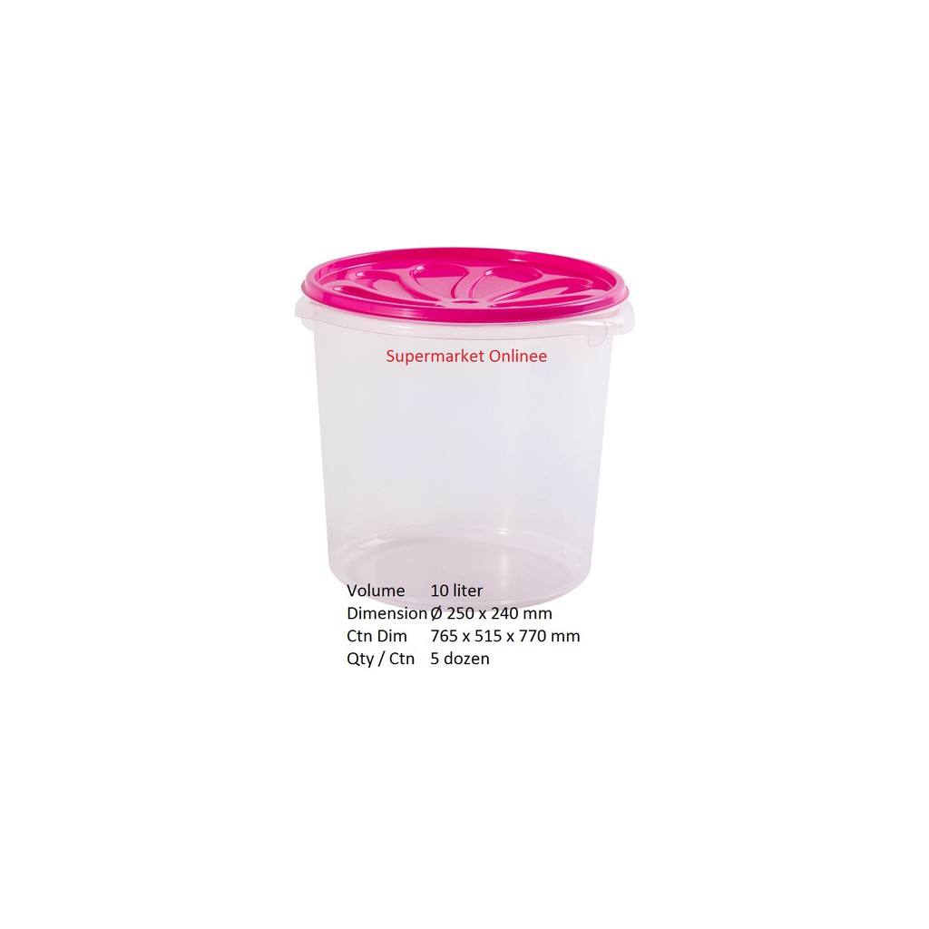Toples Bulat 5 Liter Dan 10 Liter Toples PLastik Wadah Box Toples Kerupuk Kedap Udara Toples Serbaguna