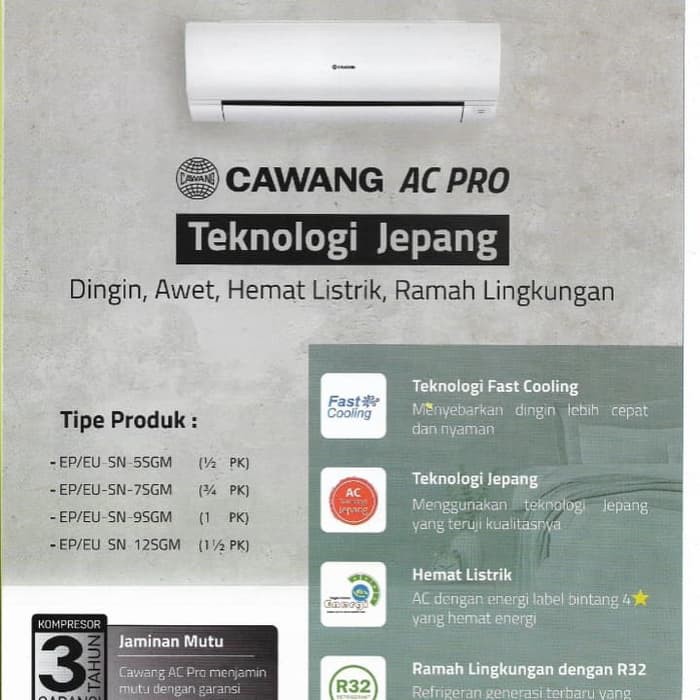 PROMO AC CAWANG 1 PK EP/EU-SN9SGM 800 WATT