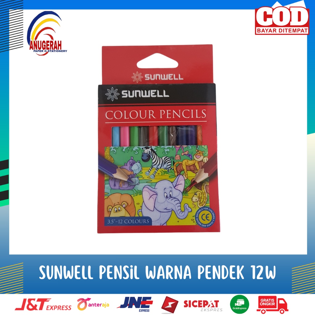 

SUNWELL PENSIL WARNA 12 WARNA (PENDEK) (PCS)