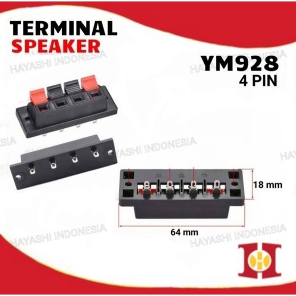 Terminal Speaker Jepit 2 4 Pin Kabel Power Supply Soket Per Amplifier - 10PCS