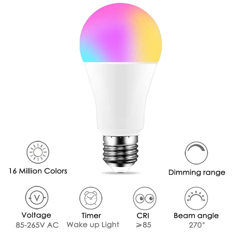 Ezsee LED Smart Light Bulb / Bohlam Wifi 10W Dimmable Wireless Remote