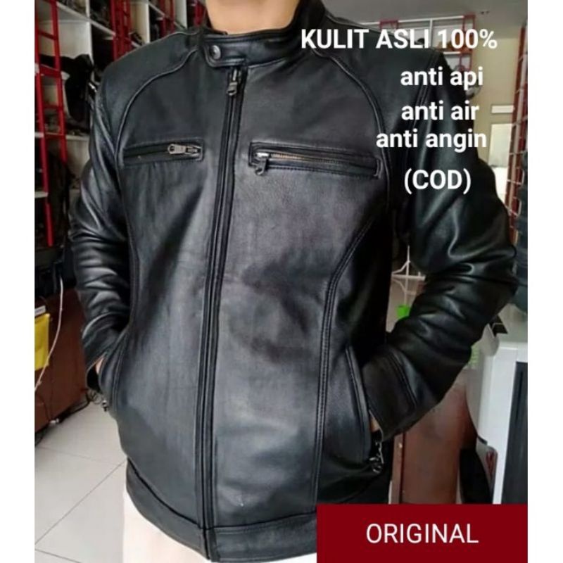Jaket Kulit Asli Pria Model Terbaru Anti Api Anti Air Made In Garut New Elegan