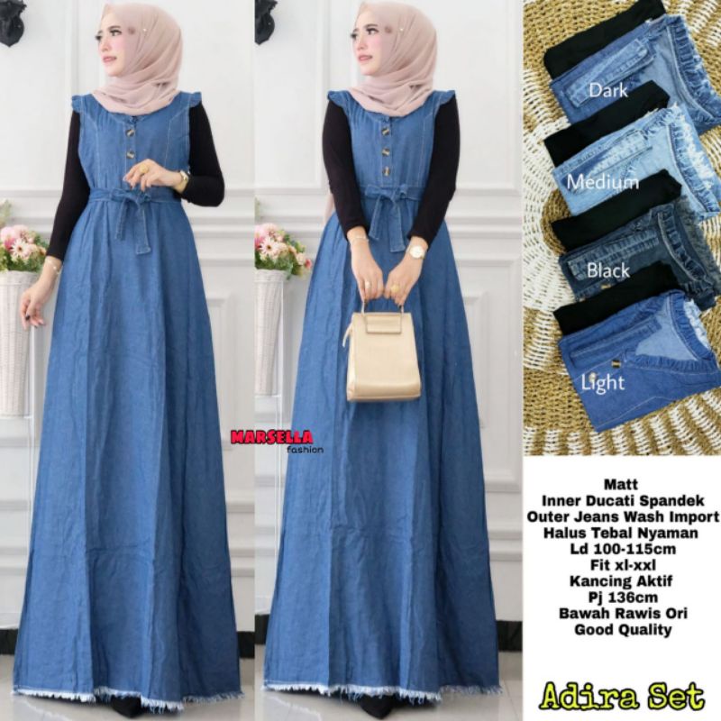 ADIRA SET INNER DUCATI SPANDEK AUTER JEANS WASH IMPORT BY MARSELLA FaSHION