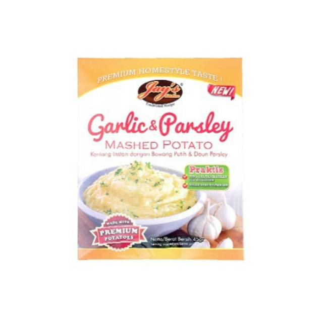 

JAY'S KITCHEN GARLIC & PARSLEY MASHER POTATO 45GR