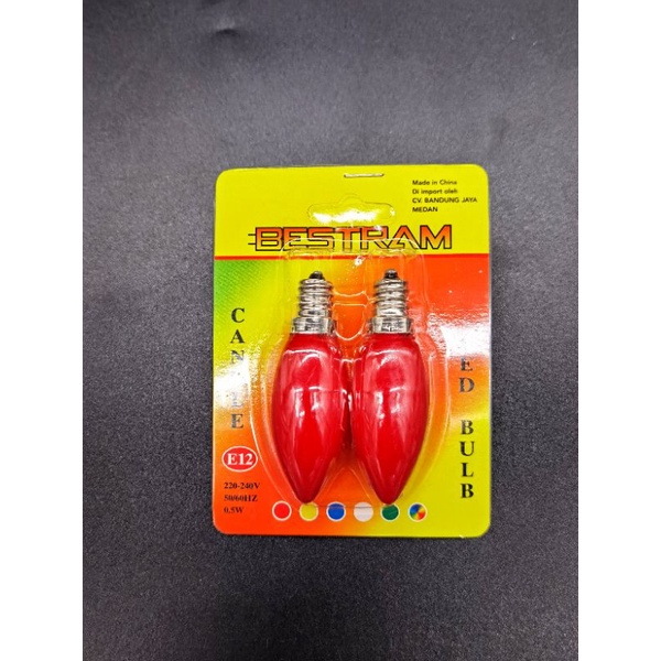 Lampu Sembahyang led merah, Lampu pai-pai, Lampu lilin merah, Lampu Dewa merah 1pasang 0.5watt