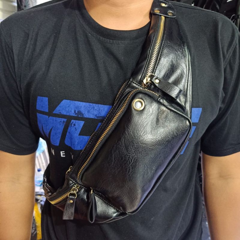 Waistbag Kulit /Belt Bag Leather/Tas Pinggang Kulit Import