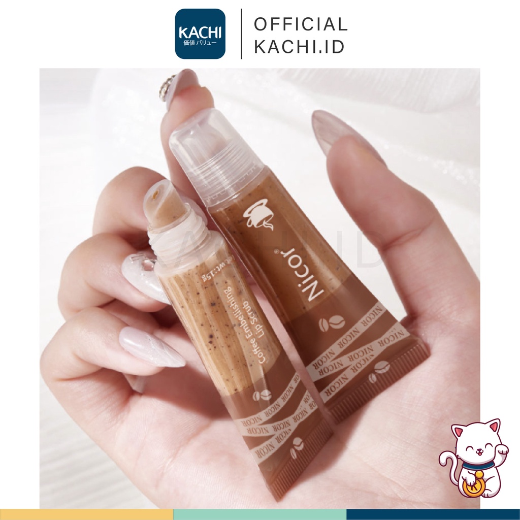 KACHI - NICOR Coffee Lip Scrub Bibir Halus Wangi Kopi Lip Care Exfoliator XX013