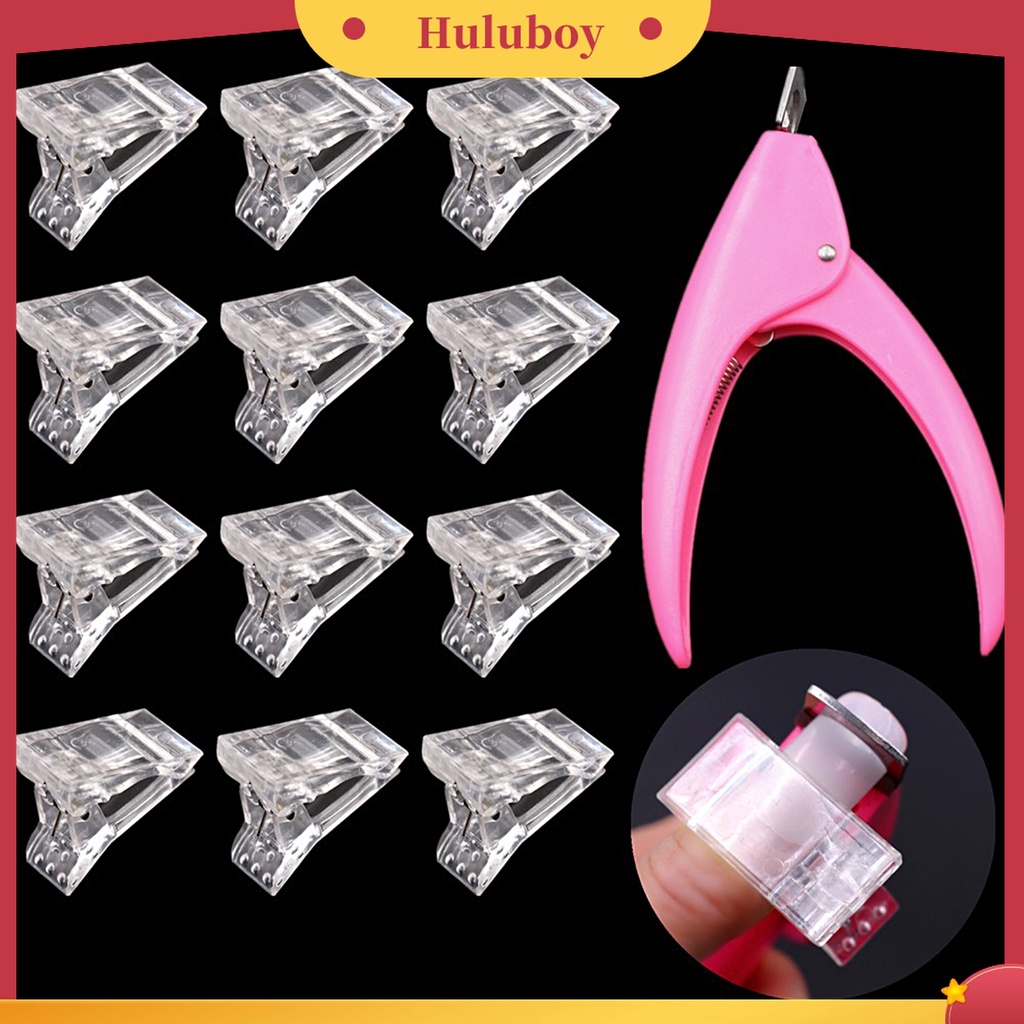 Huluboy Huluboy♡ Klip Penjepit Extension Kuku Palsu Bahan ABS Dapat Digunakan Kembali
