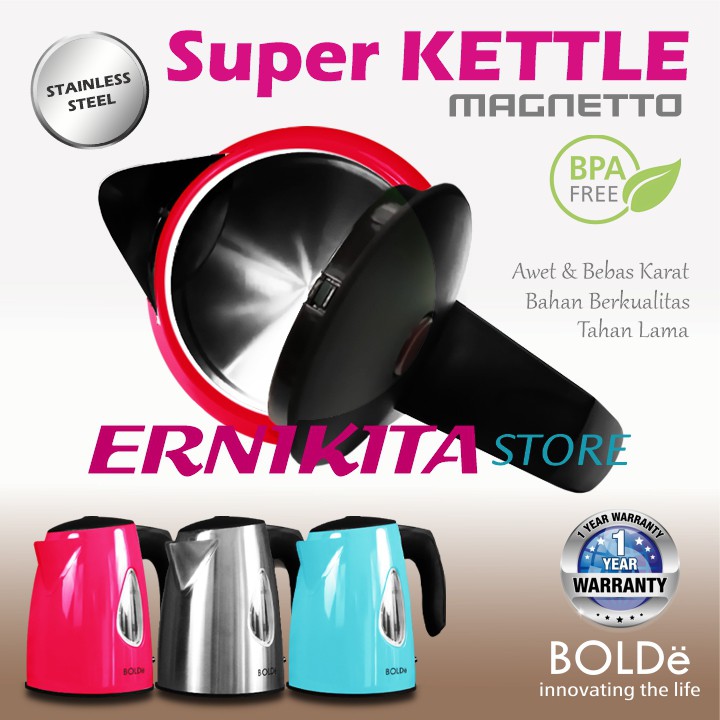 BOLDe SUPER KETTLE MAGNETTO - Premium Teko Listrik Stainless