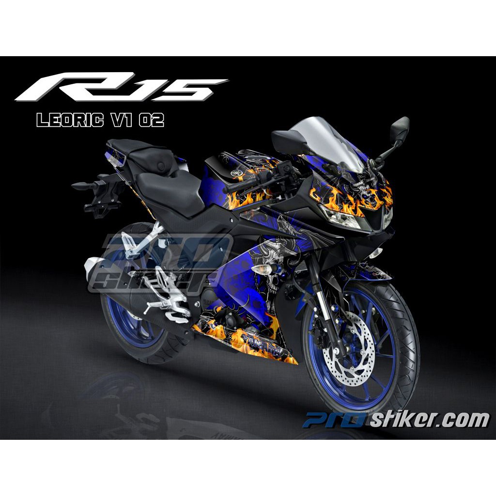 Decal Striping R15 V3 Gambar Tengkorak Leoric Full Body Sticker