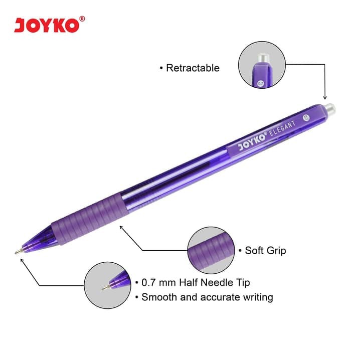 

NEW PRODUK BALL PEN PULPEN PENA JOYKO BP-241 ELEGANT 0.7 MM 1 BOX 12 PCS