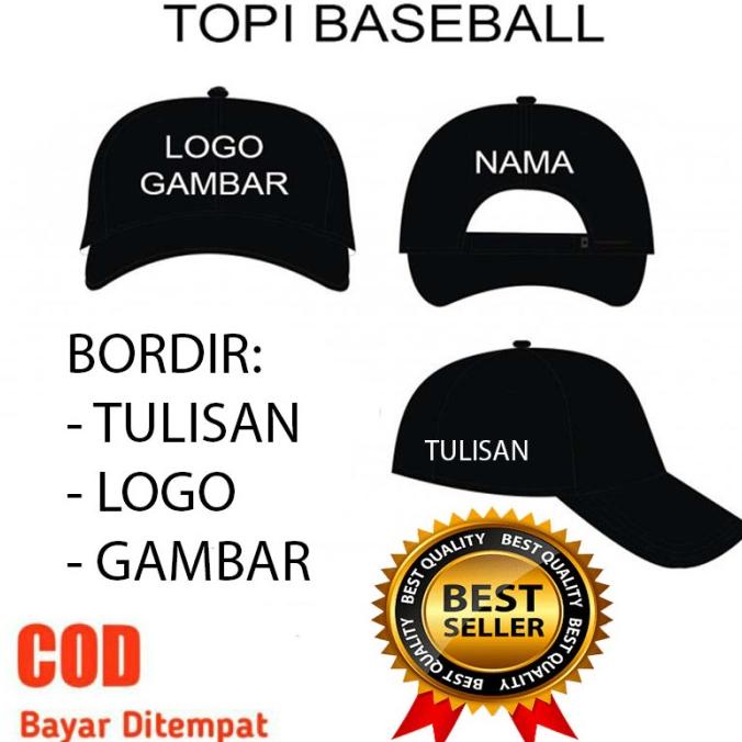 [[COD]] TOPI BORDIR NAMA...Topi custom DEWASA bordir satuan bahan rapel tebal PROMO Kode 1114