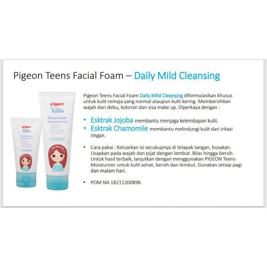 Pigeon Teens Facial Foam Daily Mild Cleansing 100g