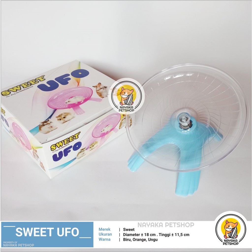 Sweet Ufo Jumbo Flying Saucer Running Wheel Hamster Mainan Hewan