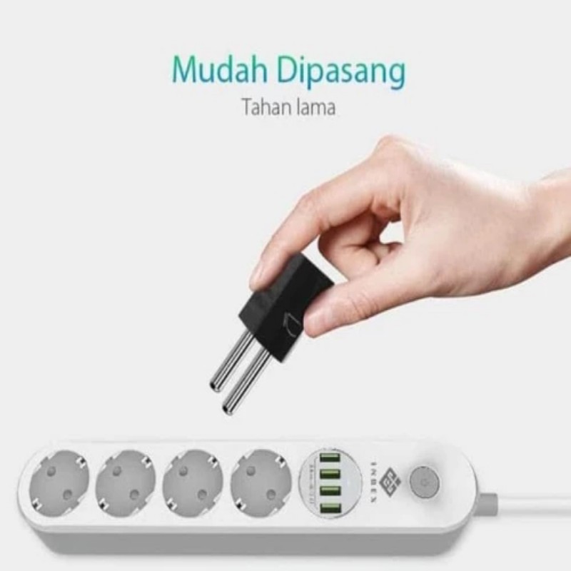 Over Steker Colokan Adaptor Kepala Charger Gepeng ke Bulat / Oversteker / Colokan Sambungan Listrik