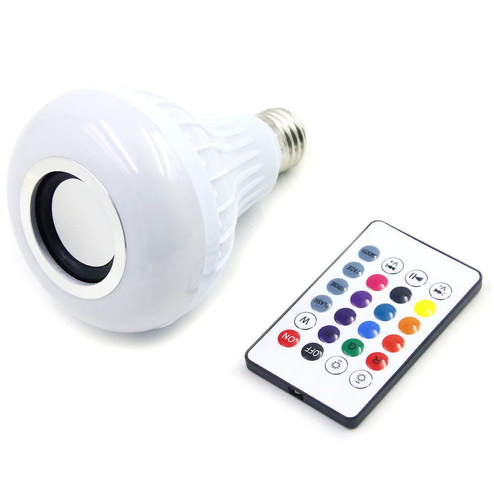 BISA COD GITEX LED RGB E27 12W dengan Bluetooth Speaker - GBKOF - White