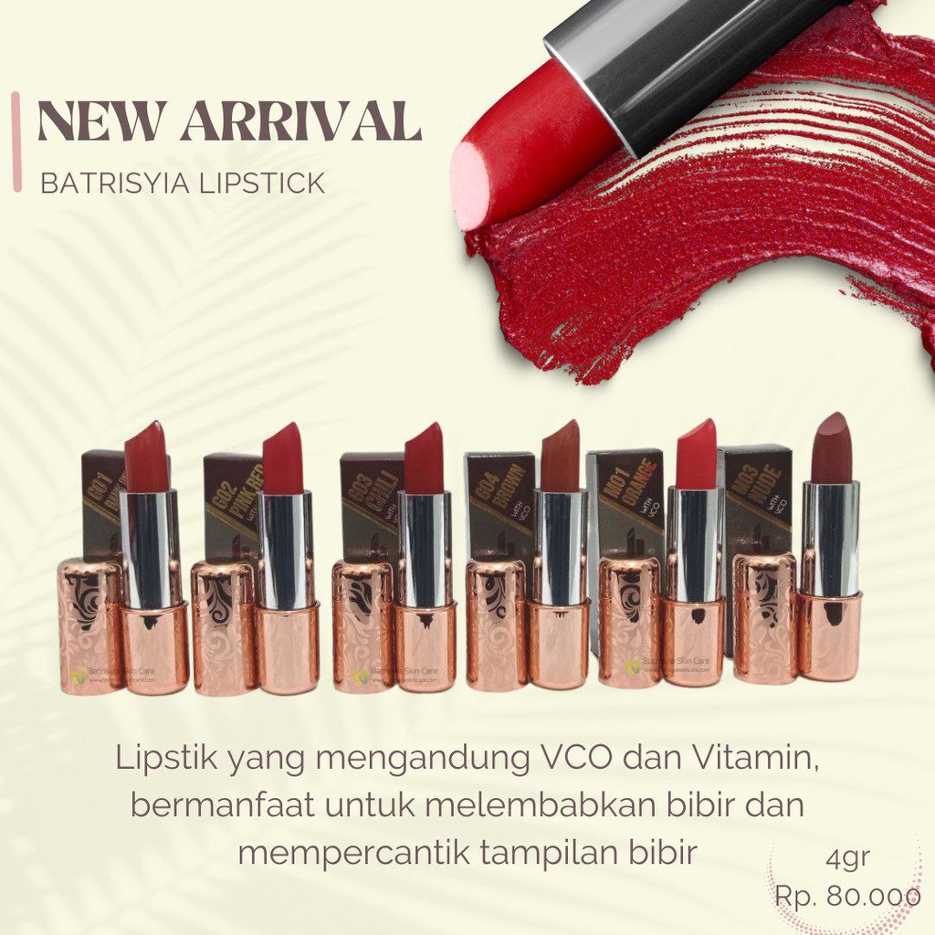 Lipstik lipstick matte batrisyia gincu long lasting vco