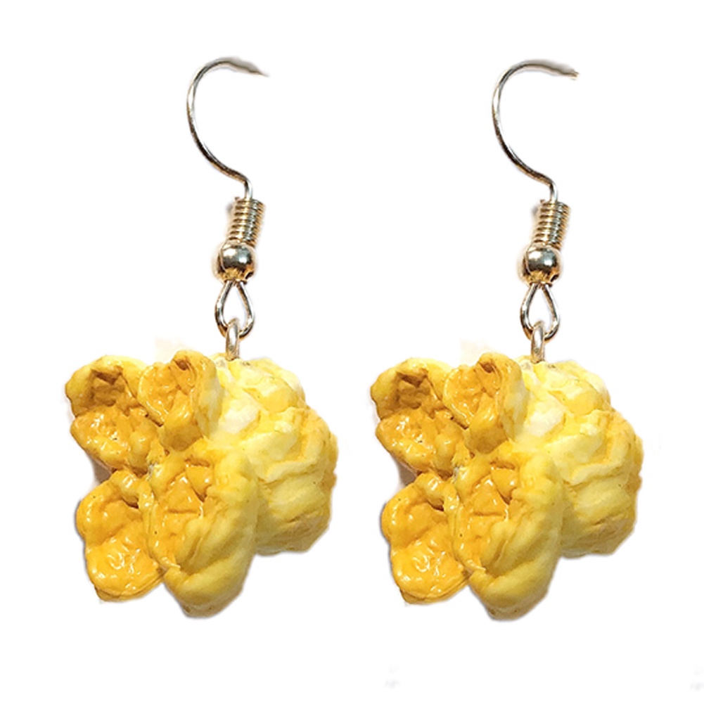 Hu Hu Hu Hu Hu Alat Bantu Pasang Kacamata♡ Anting Kait Gantung Wanita Desain Popcorn Lucu Untuk Pestaclubhadiah