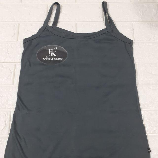 FREYA | Tanktop Wanita Katun /Tanktop tali kecil/Tanktop Wanita impor /Tanktop tali/Kaos dalam-Abu