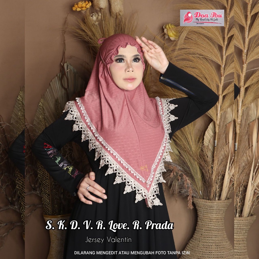 283 JILBAB LOVE RENDA PRADA ORI DOA IBU ● JERSEY VALENTIN ● HIJAB TALI NON PET