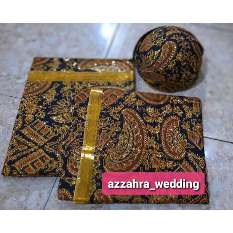 Set Jarik Prodo Blangkon Pengantin Motif Semenromo